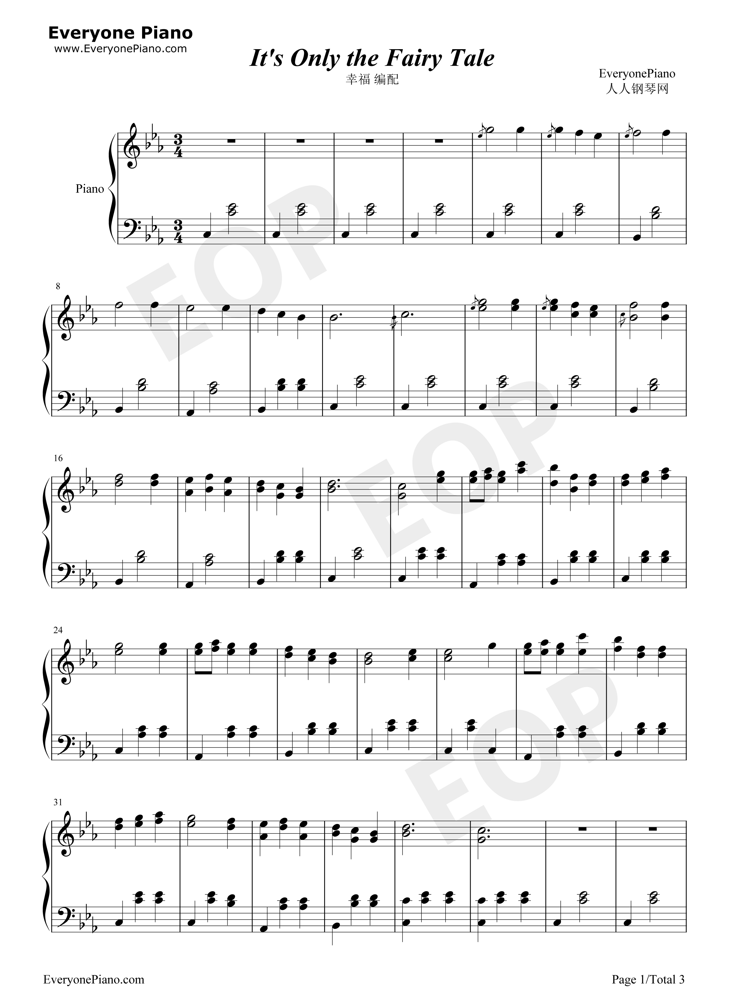 It's_Only_the_Fairy_Tale钢琴谱_宫村优子
