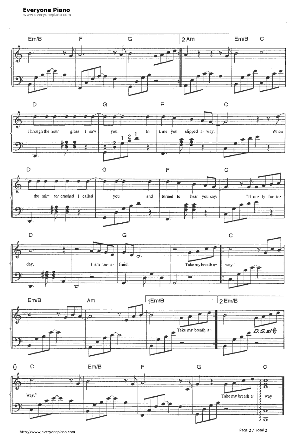 Take_My_Breath_Away钢琴谱_Berlin　　柏林乐队