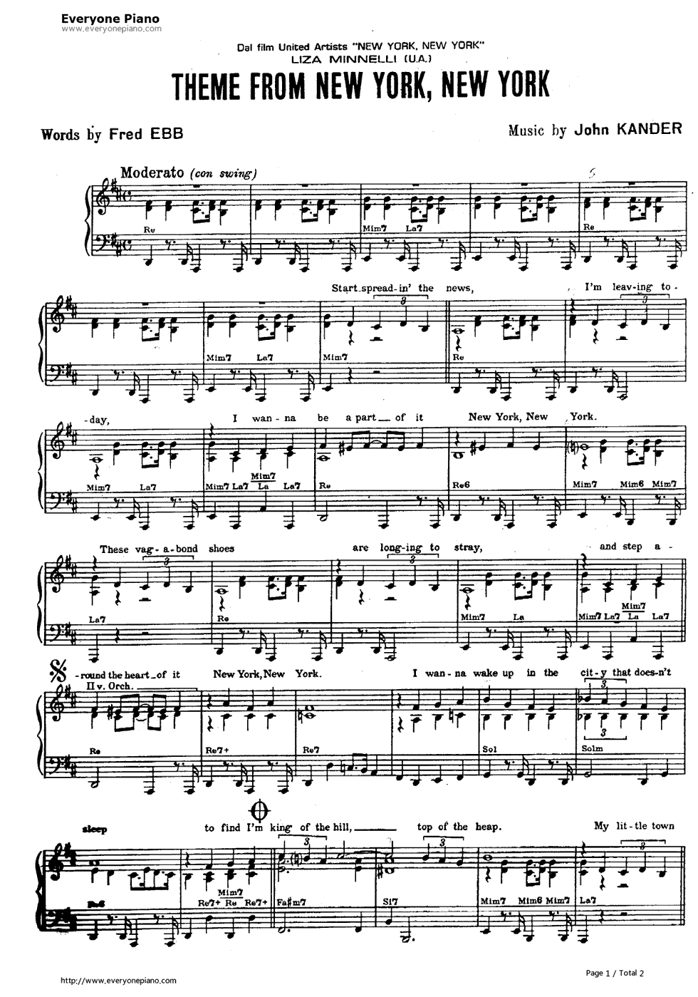 New_York_New_York钢琴谱_丽莎·明妮莉___Frank_Sinatra（法兰克·辛纳屈）