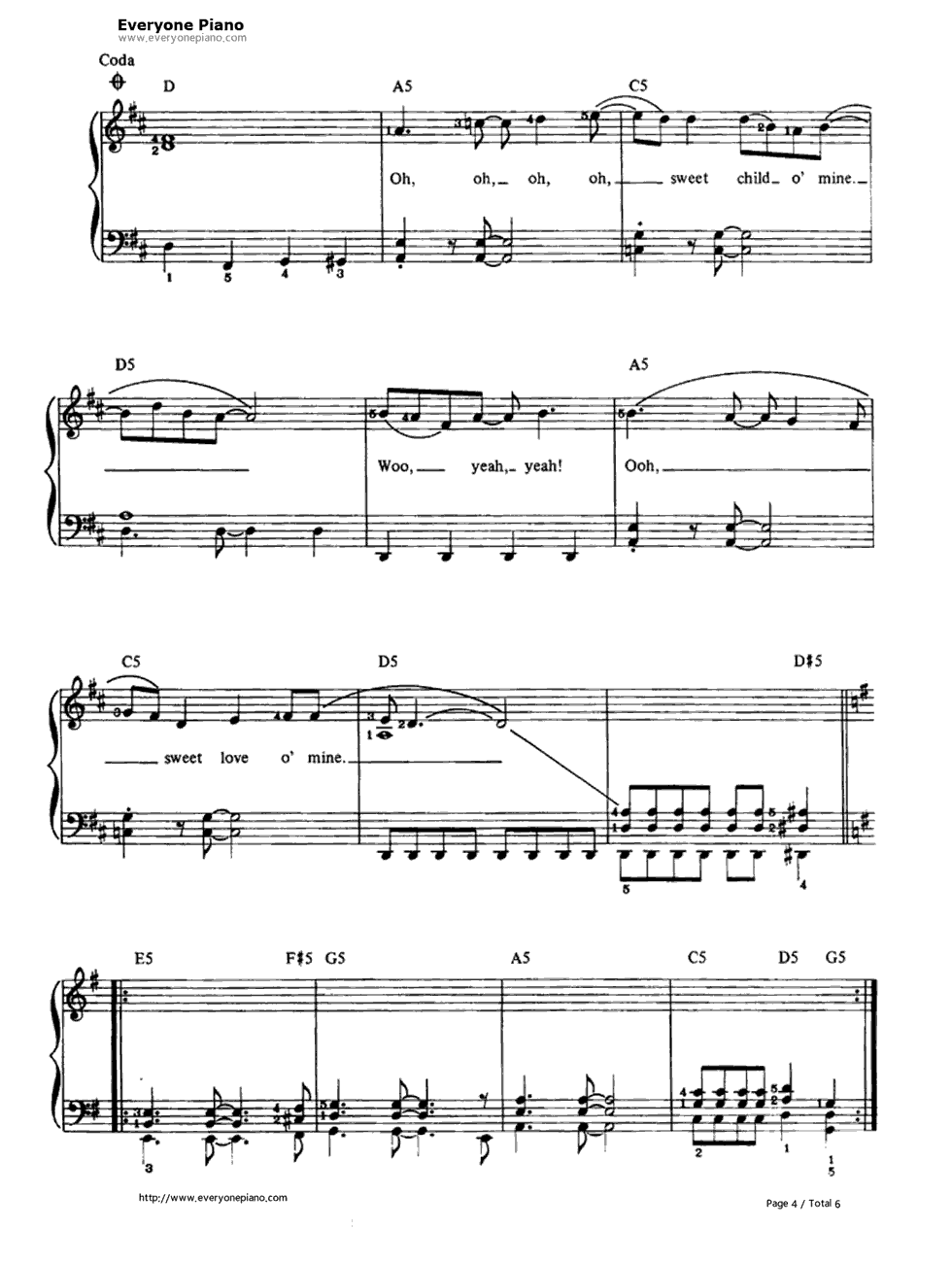 Sweet_Child_O'_Mine钢琴谱_Guns_N'_Roses　　枪炮与玫瑰