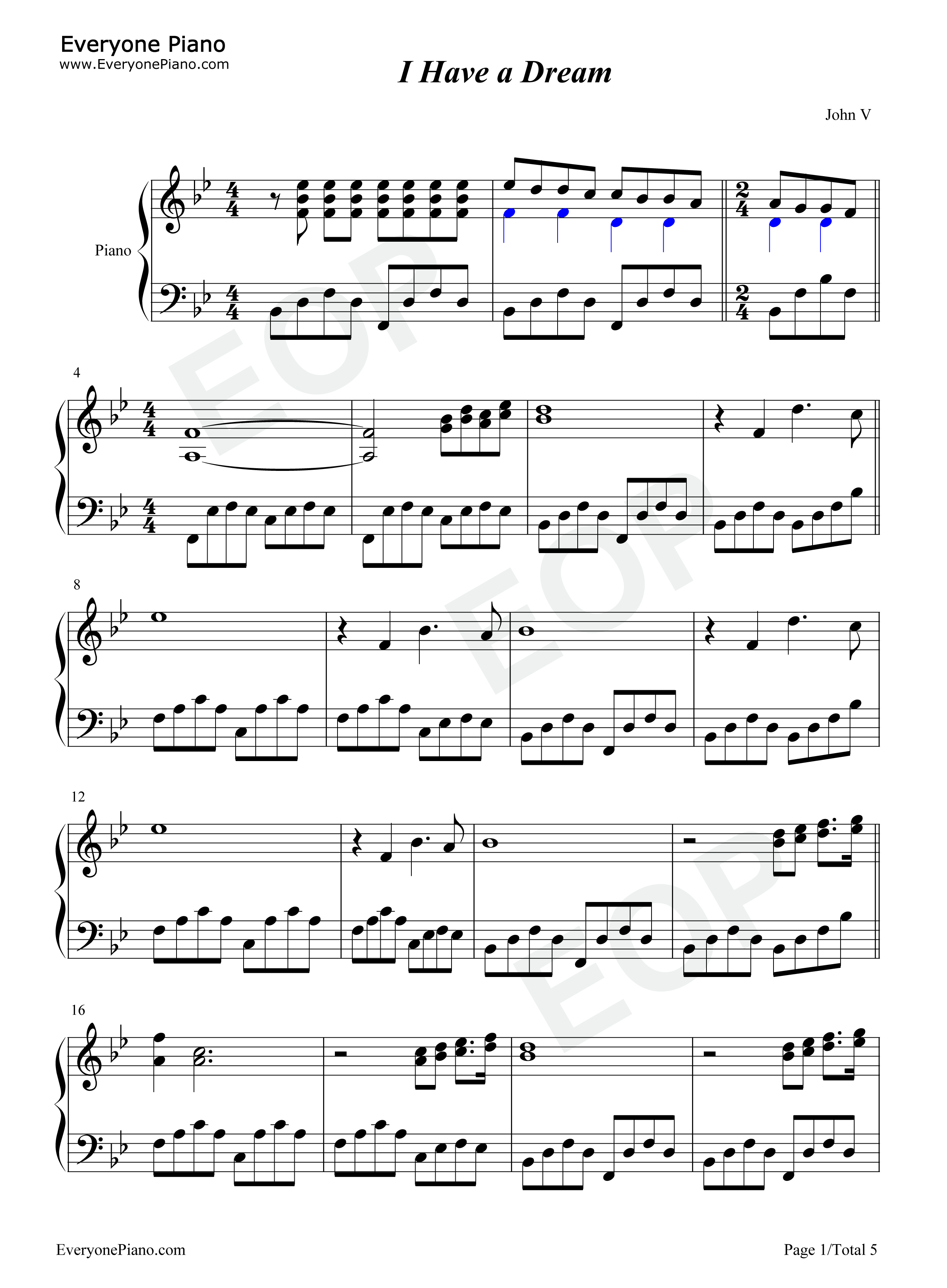 I_Have_a_Dream钢琴谱_ABBA