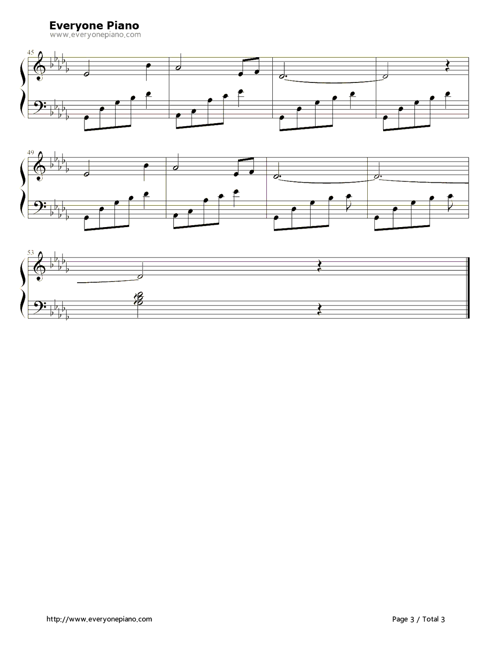 今日の日はさようなら钢琴谱_森山良子