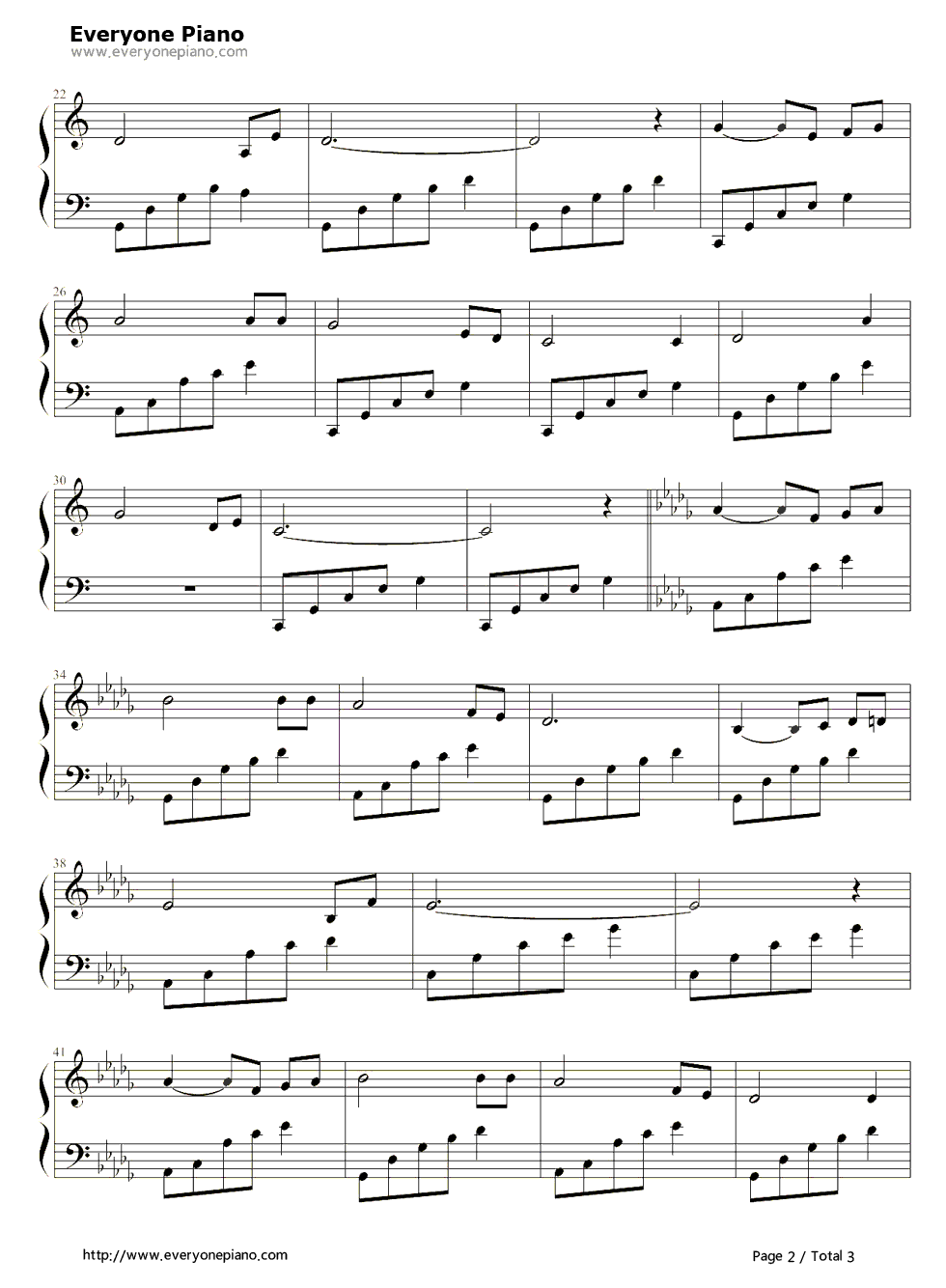 今日の日はさようなら钢琴谱_森山良子