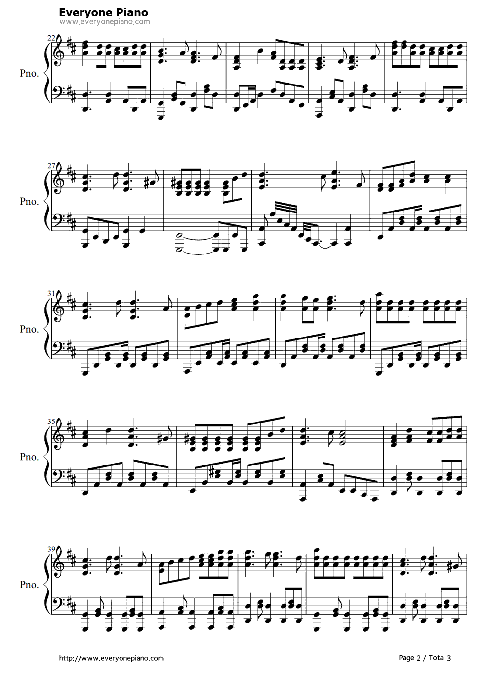 夏空钢琴谱_Galileo_Galilei