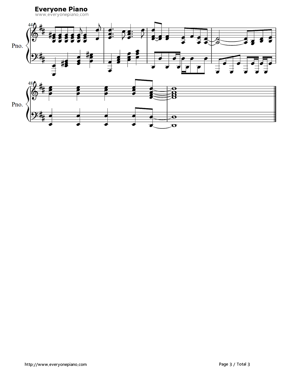 夏空钢琴谱_Galileo_Galilei