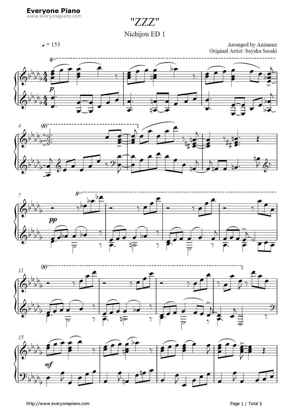 Zzz钢琴谱_佐咲纱花