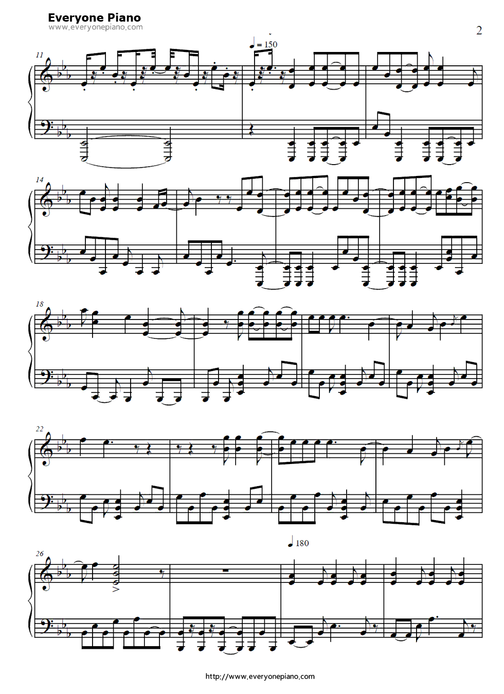 深呼吸钢琴谱_SUPER_BEAVER