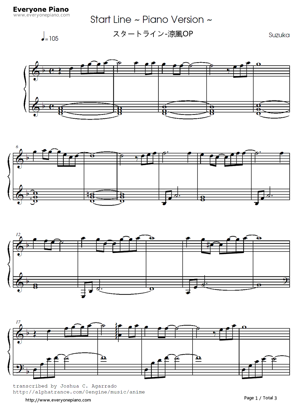 スタートライン钢琴谱_COACH☆