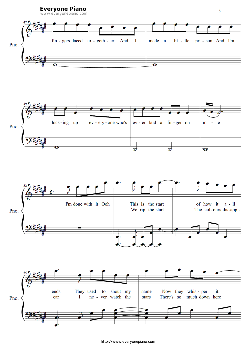 Yellow_Flicker_Beat钢琴谱_Lorde