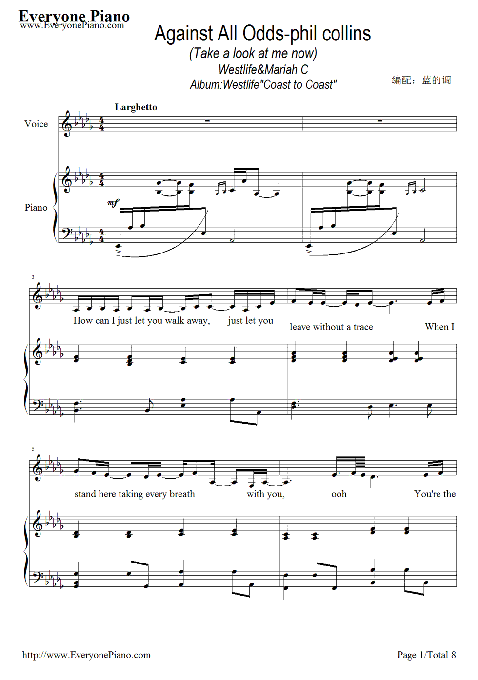 Against_All_Odds钢琴谱_Phil_Collins