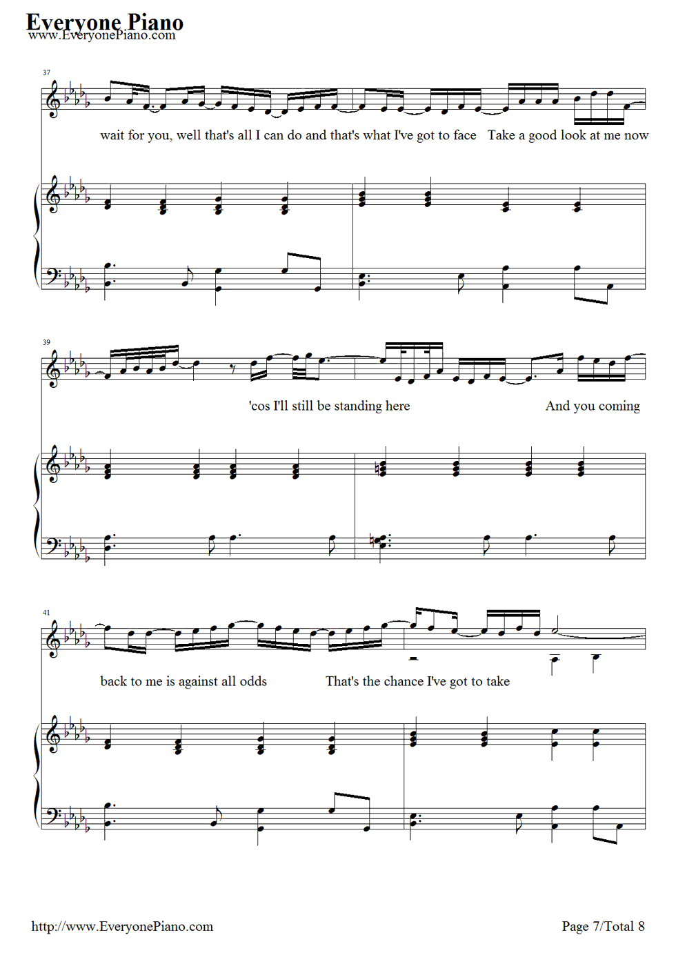 Against_All_Odds钢琴谱_Phil_Collins