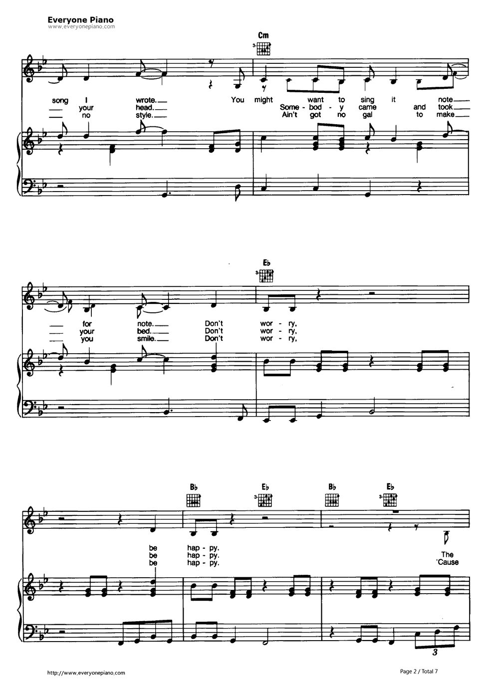 Don't_Worry_Be_Happy钢琴谱_Bobby_McFerrin