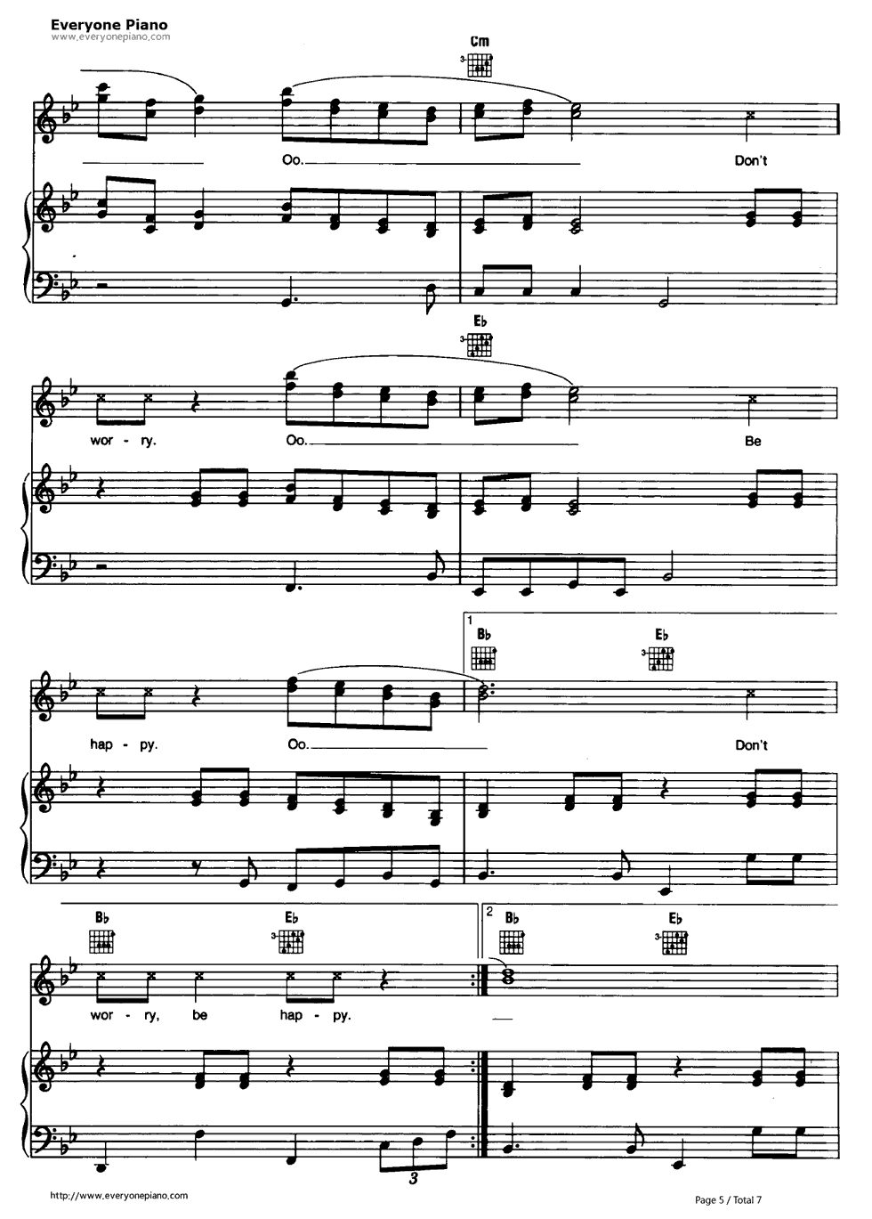 Don't_Worry_Be_Happy钢琴谱_Bobby_McFerrin