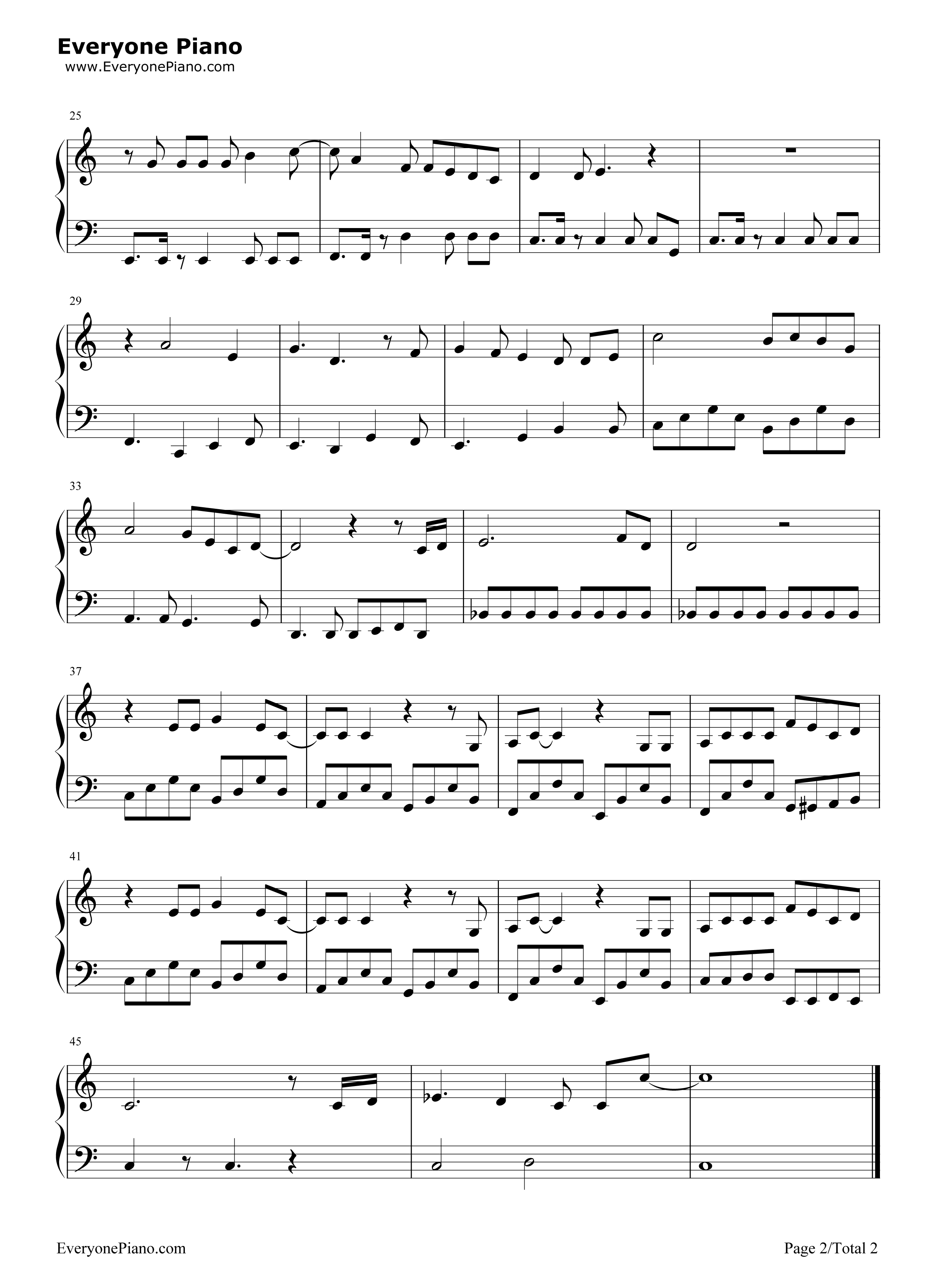 プレゼント钢琴谱_东京少年