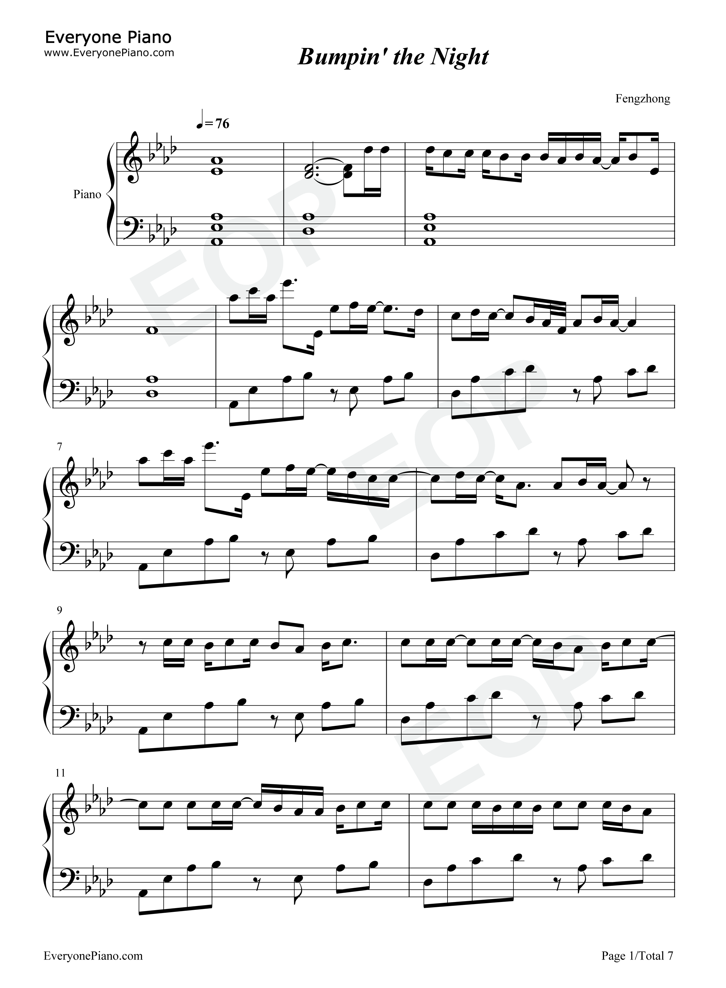 Bumpin'_the_Night钢琴谱_Florida_Georgia_Line