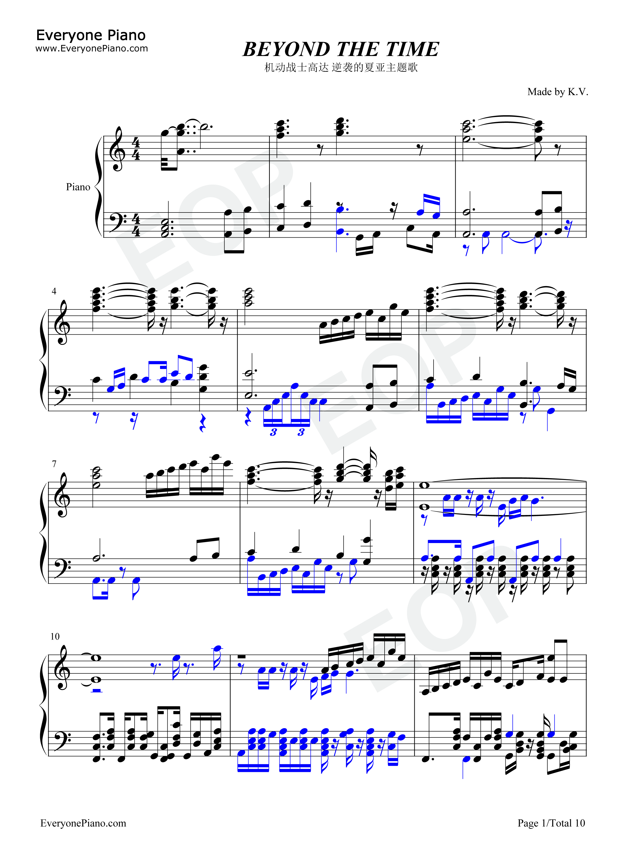 BEYOND_THE_TIME钢琴谱_TM_NETWORK