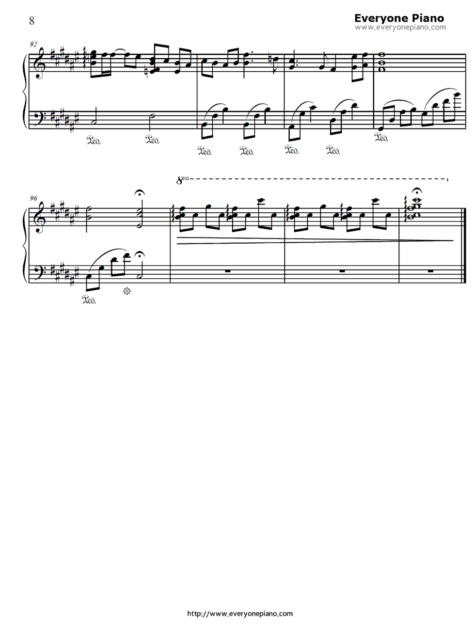 幸せ願う彼方から钢琴谱_泉かなた_（岛本须美）