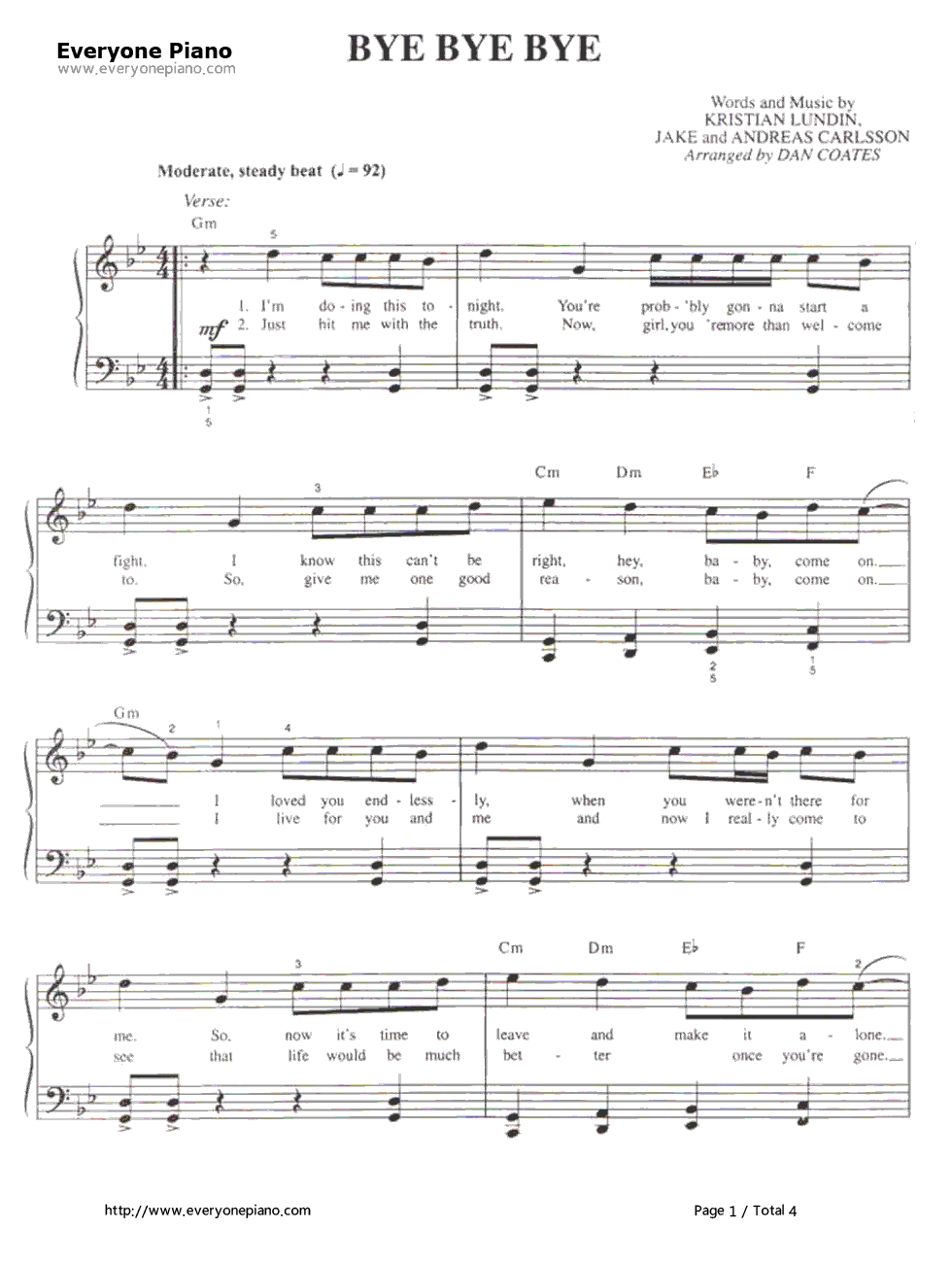 Bye_Bye_Bye钢琴谱_'N_Sync