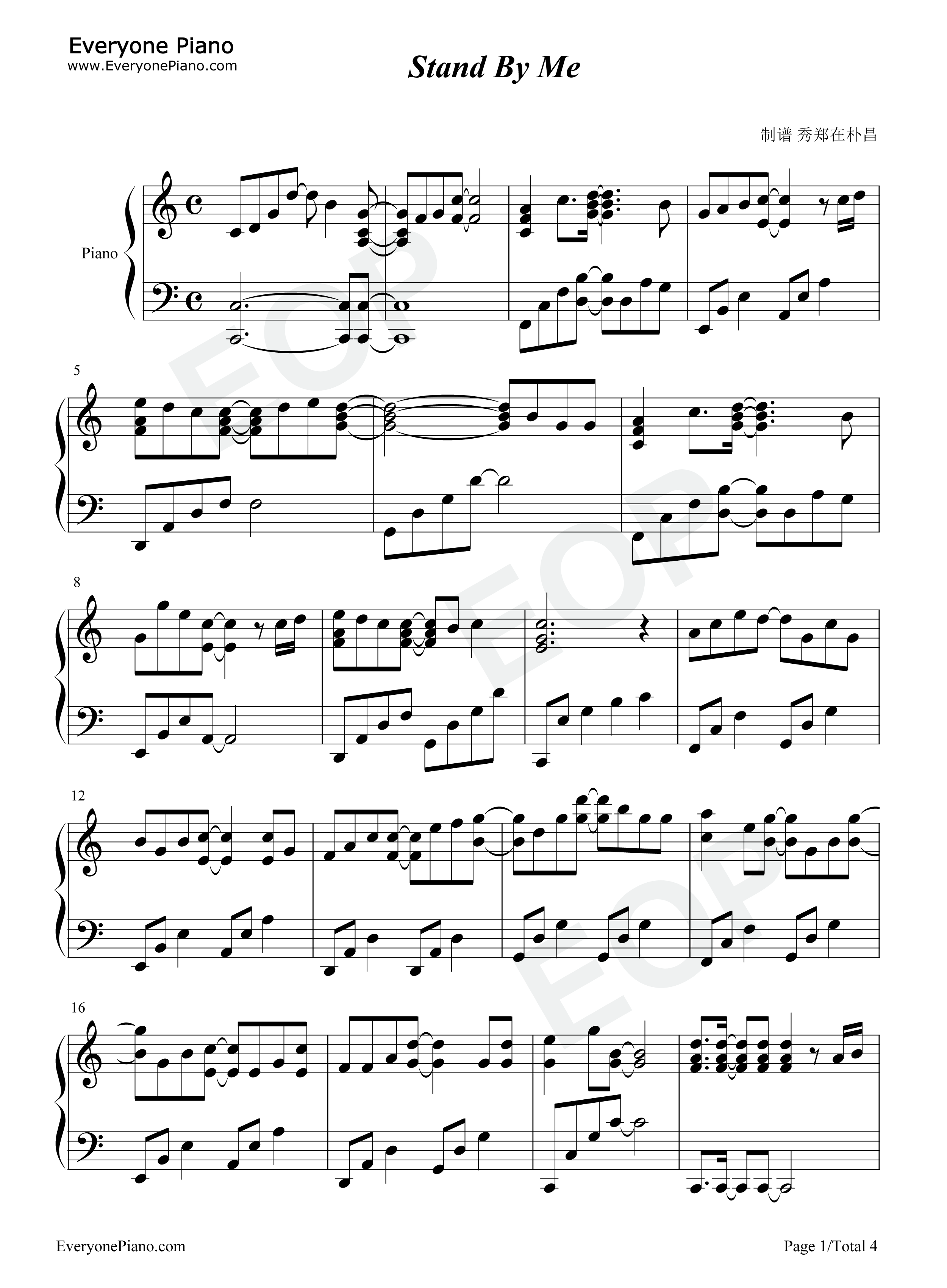 Stand_By_Me钢琴谱_SHINee