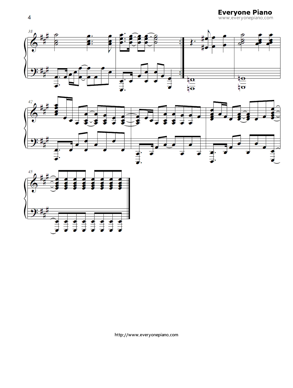 JUST_ONE_LIFE钢琴谱_Spyair