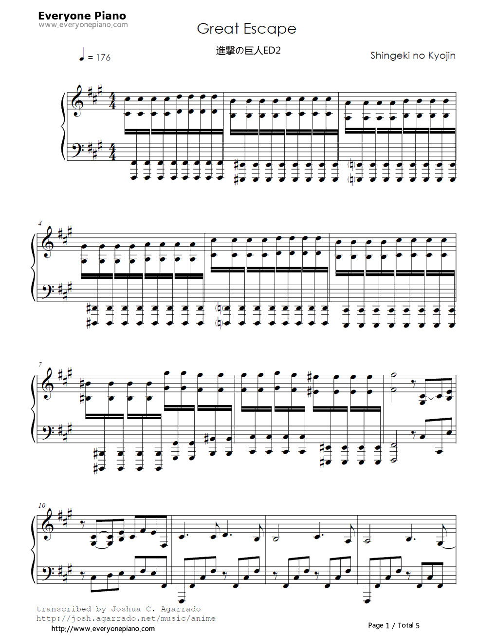 Great_escape钢琴谱_Cinema_Staff