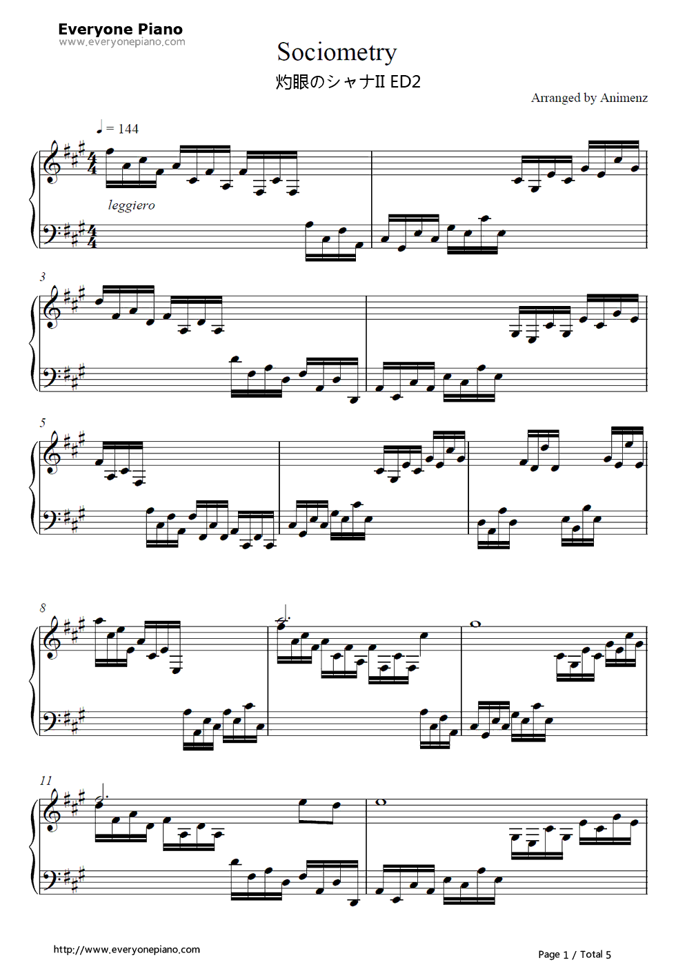 Sociometry钢琴谱_KOTOKO