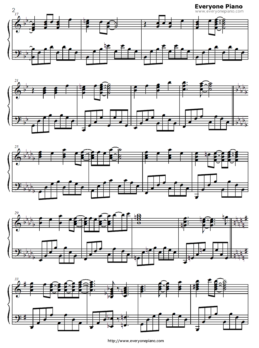 True_Blue钢琴谱_后藤沙绪里