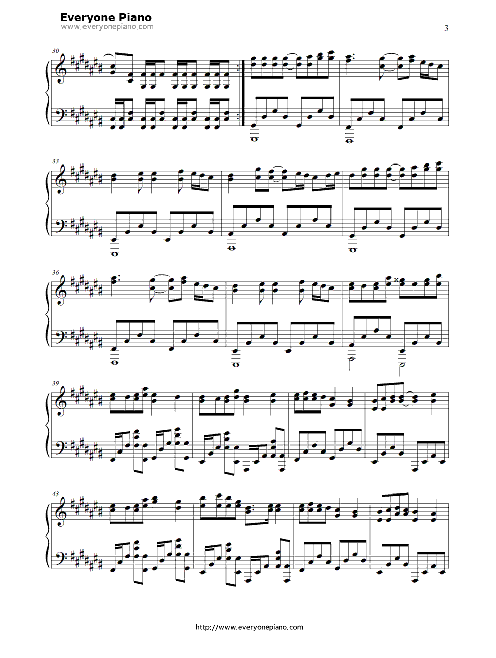 钟を鸣らして钢琴谱_BONNIE_PINK