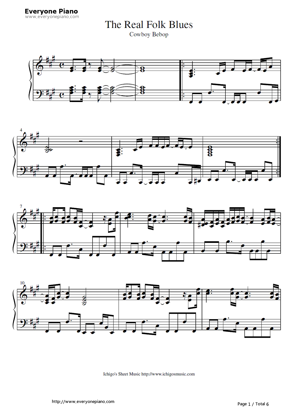 The_Real_Folk_Blues钢琴谱_山根麻衣