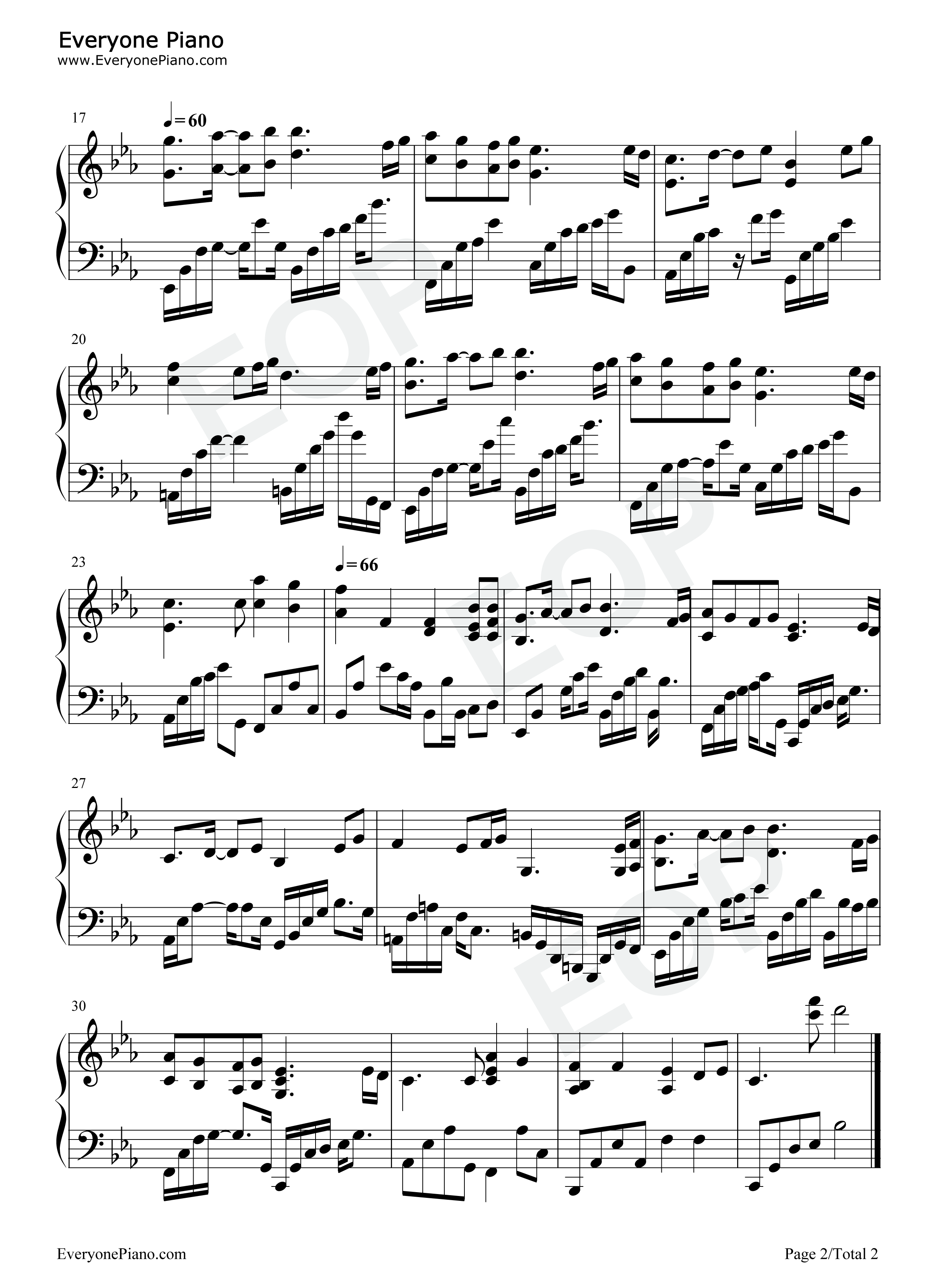 碧いうさぎ钢琴谱_酒井法子