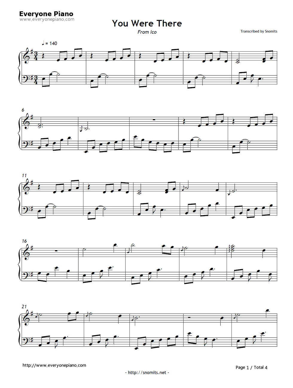 You_Were_There钢琴谱_Steven_Geraghty