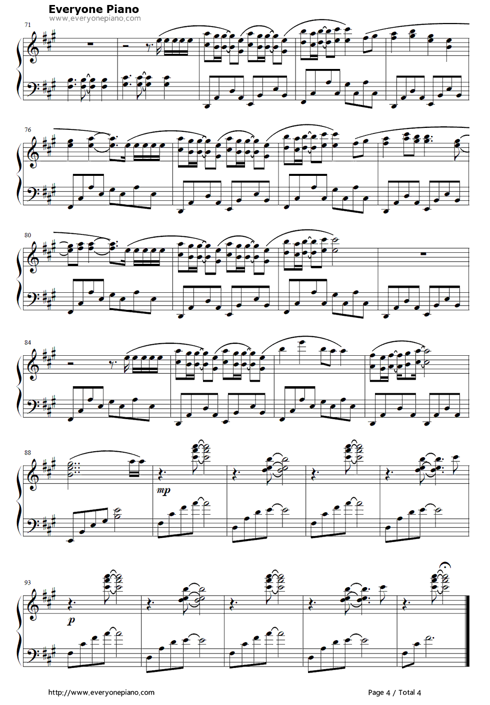 运命の人钢琴谱_藤田麻衣子