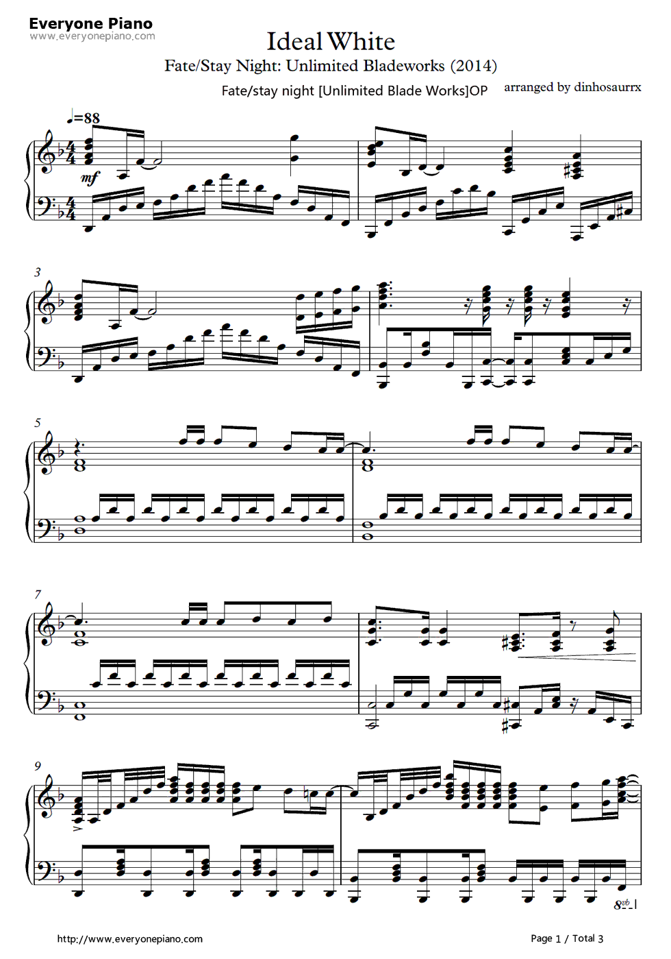 Ideal_White钢琴谱_绫野真白