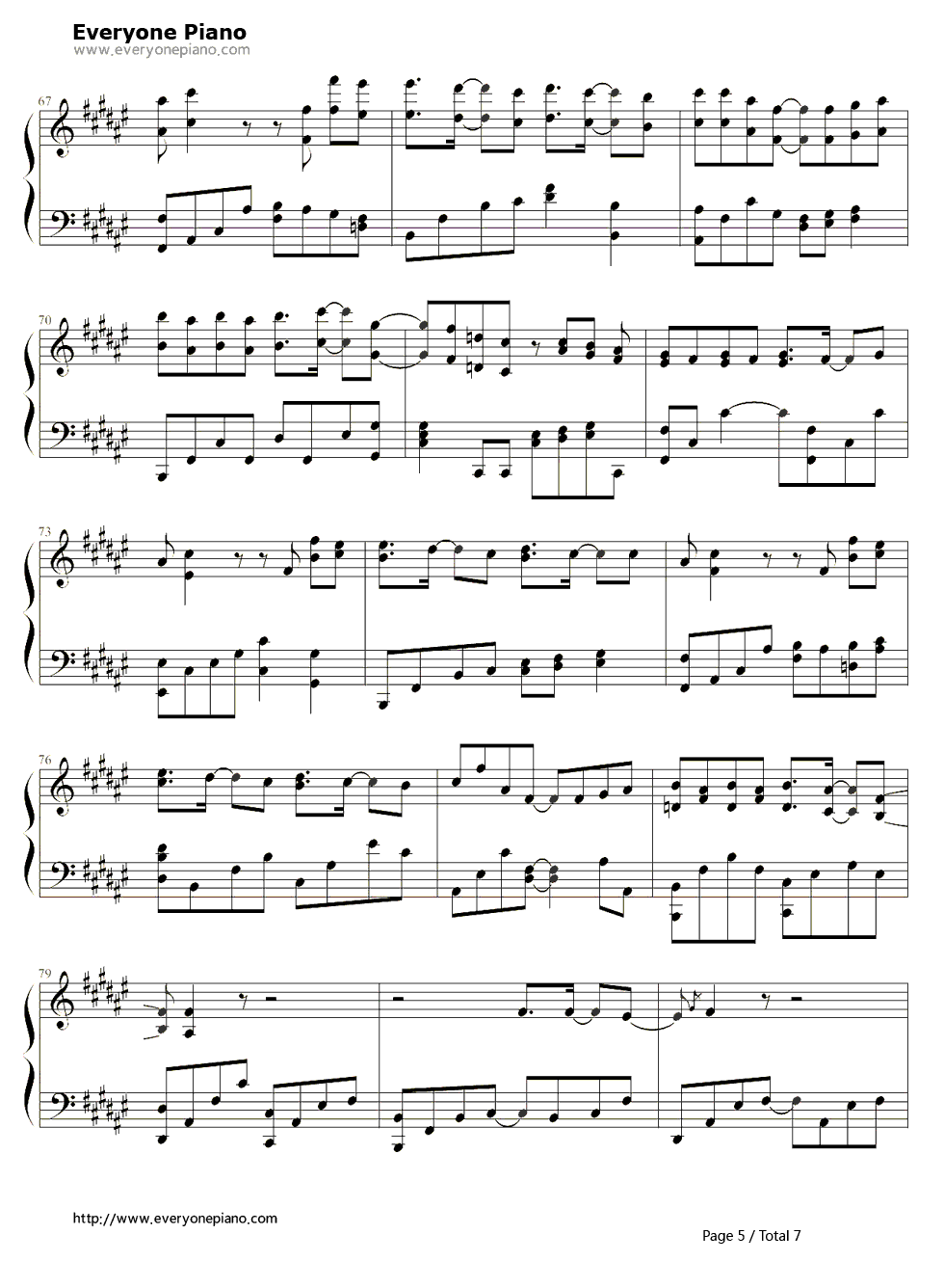 好好过钢琴谱_胡歌