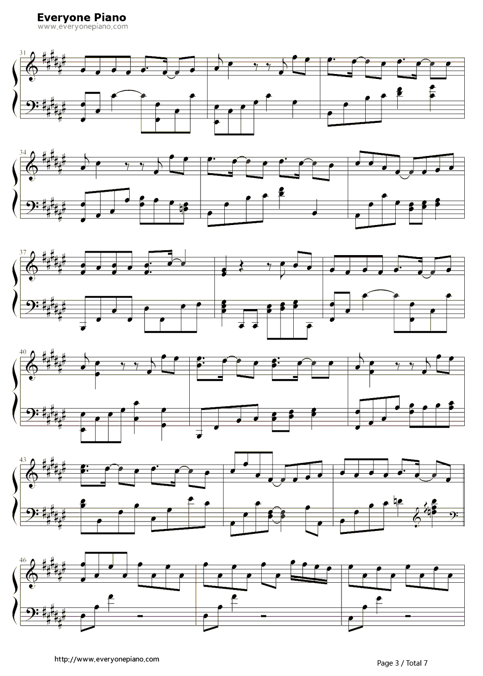 好好过钢琴谱_胡歌