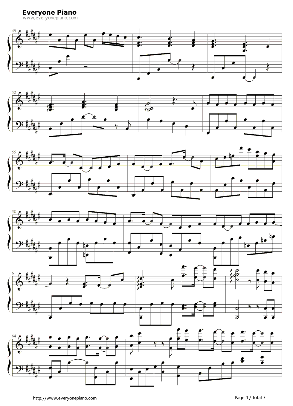 好好过钢琴谱_胡歌