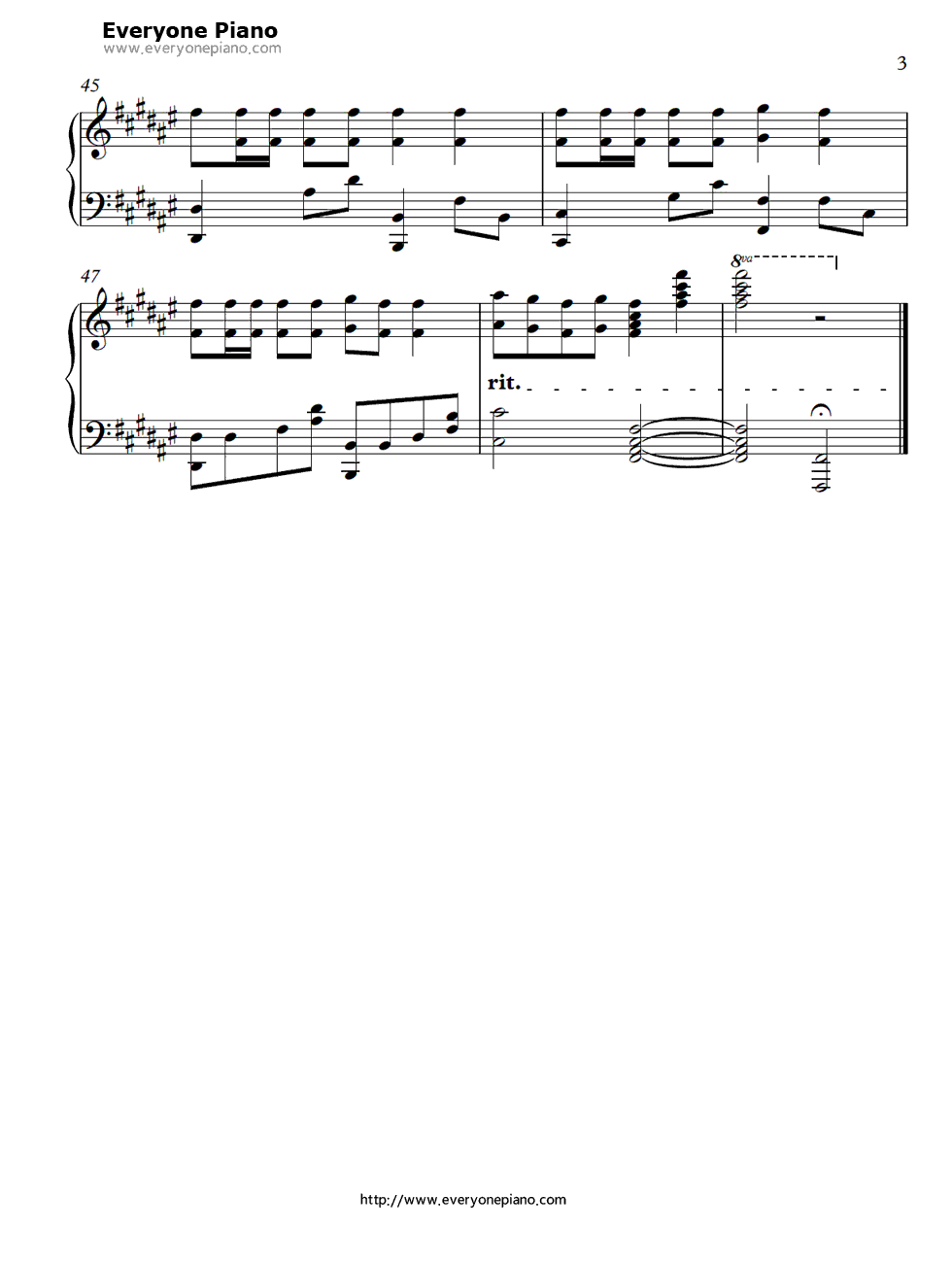 ニブンノイチ钢琴谱_BACK_ON