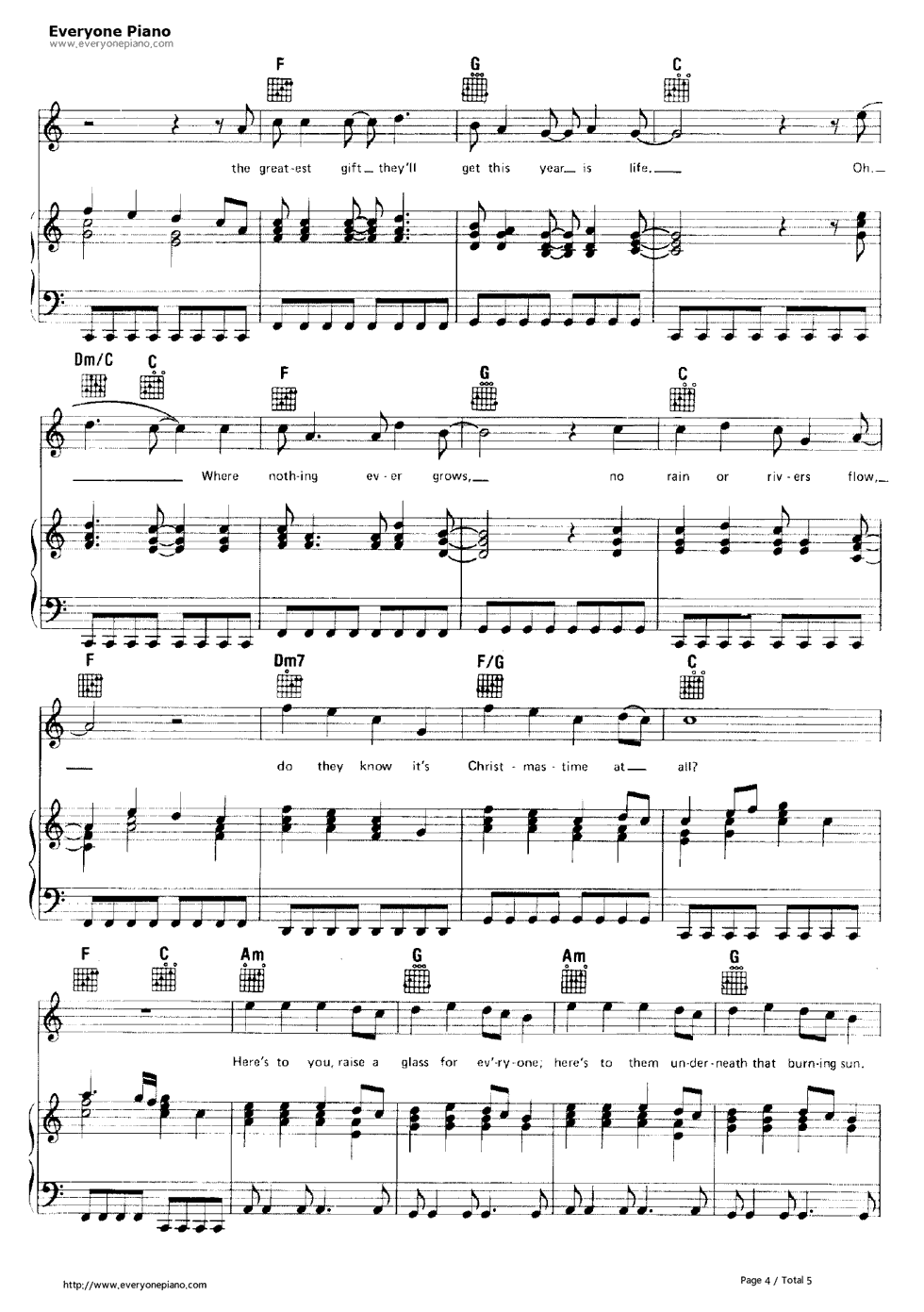 Do_They_Know_It's_Christmas钢琴谱_Band_Aid