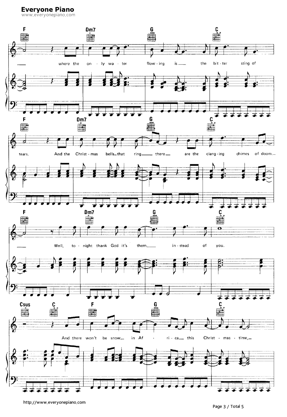 Do_They_Know_It's_Christmas钢琴谱_Band_Aid