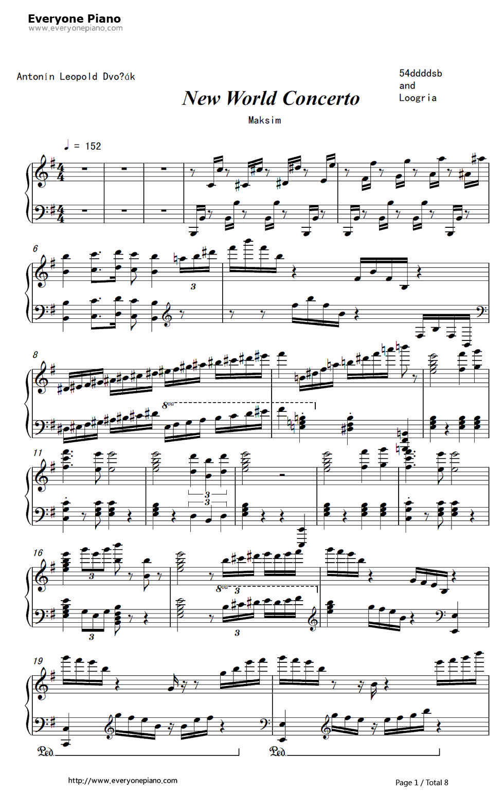 New_World_Concerto钢琴谱_马克西姆