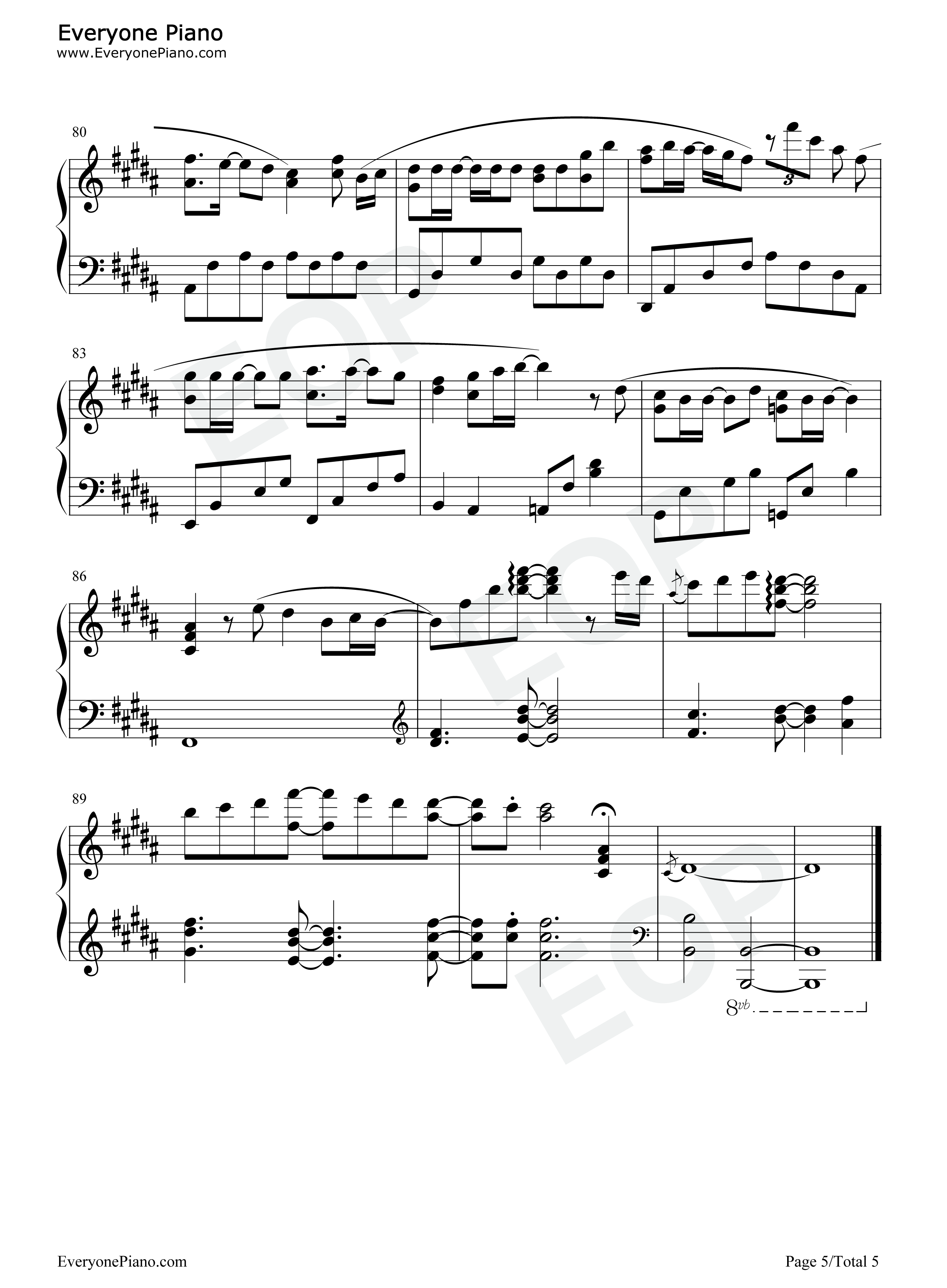 桜の花びらたち钢琴谱_AKB48