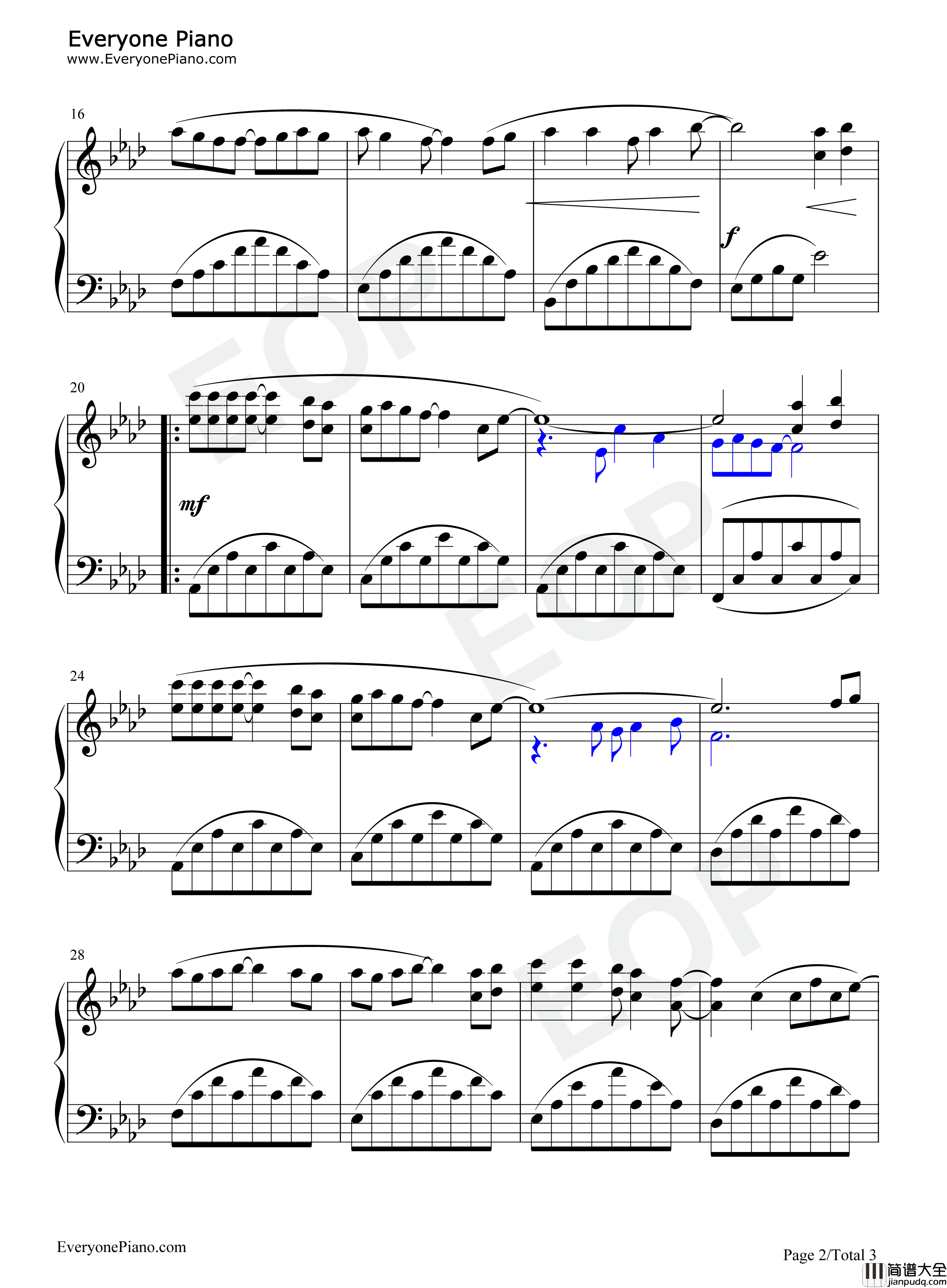 Yesterday_Once_More钢琴谱_The_Carpenters