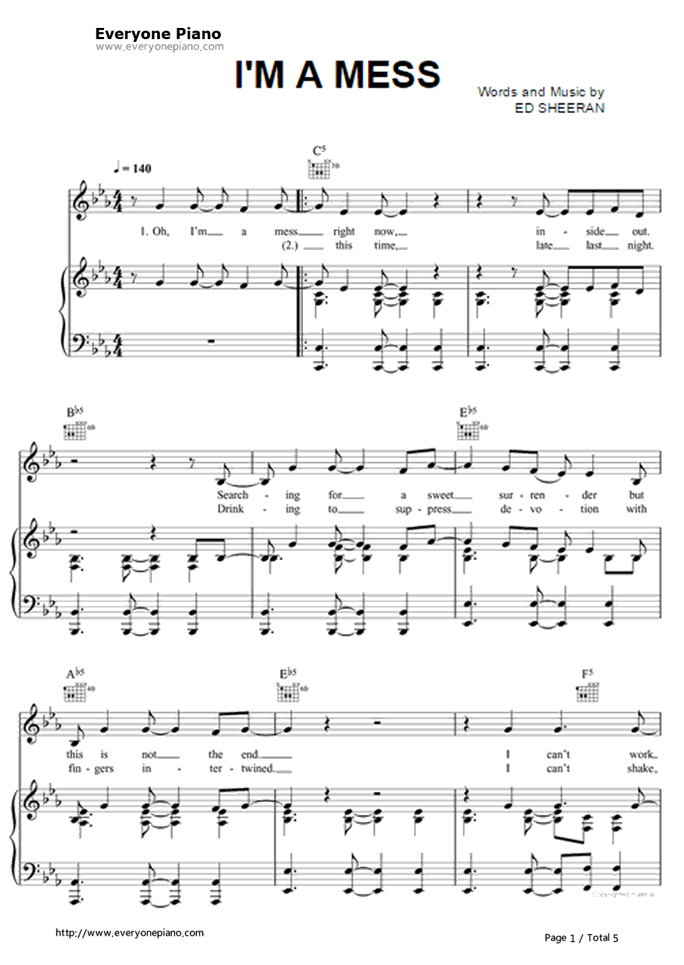 I'm_a_Mess钢琴谱_Ed_Sheeran