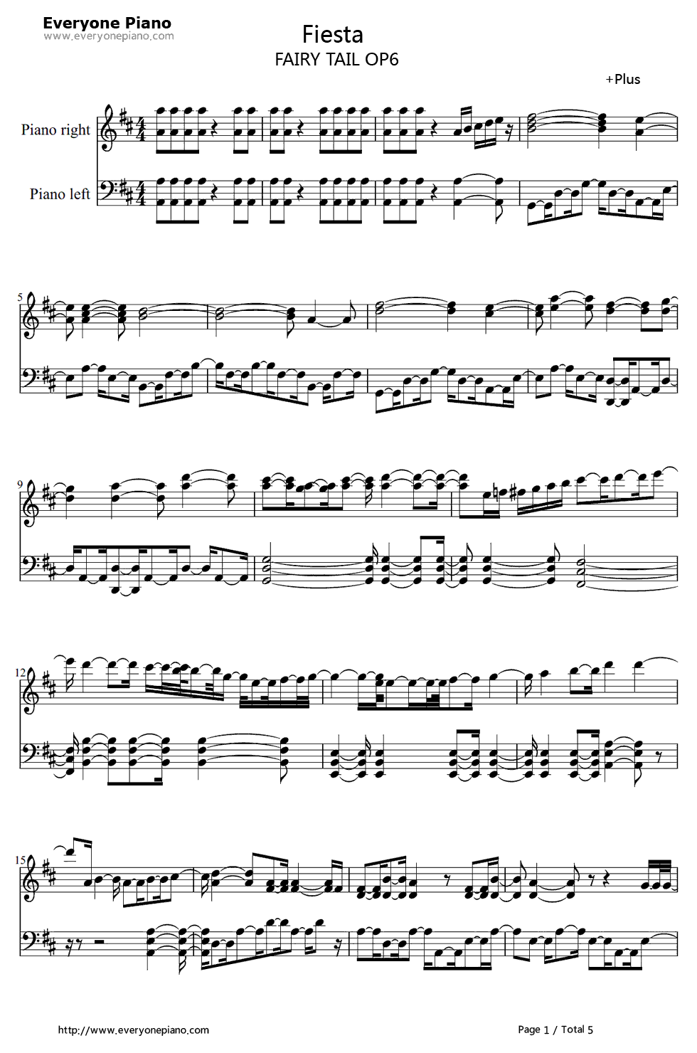 Fiesta钢琴谱_+Plus