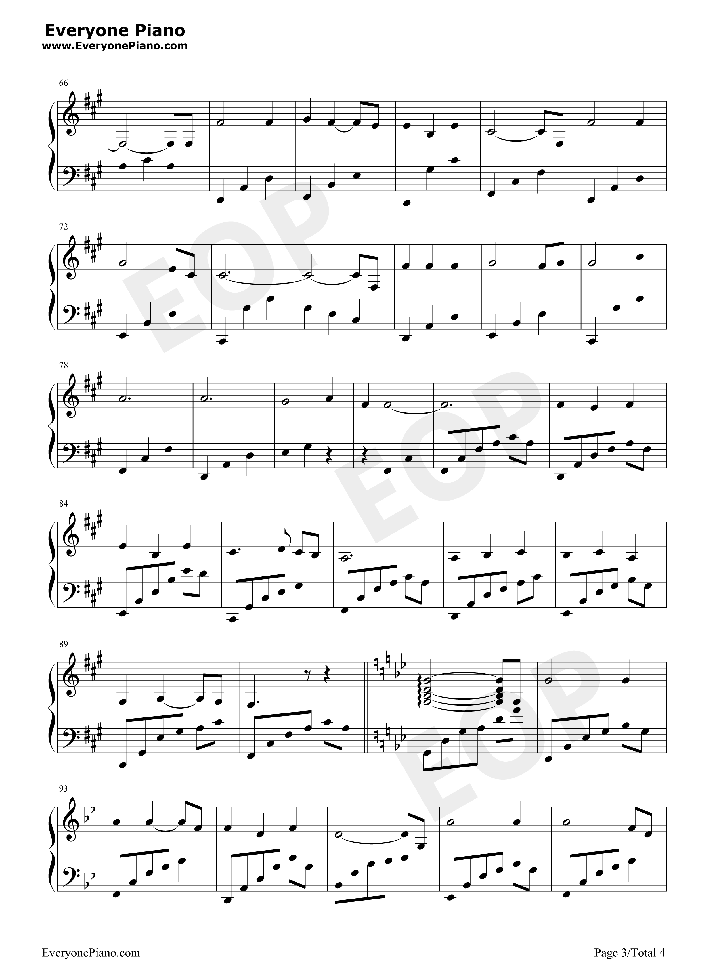 珍惜钢琴谱_李宇春