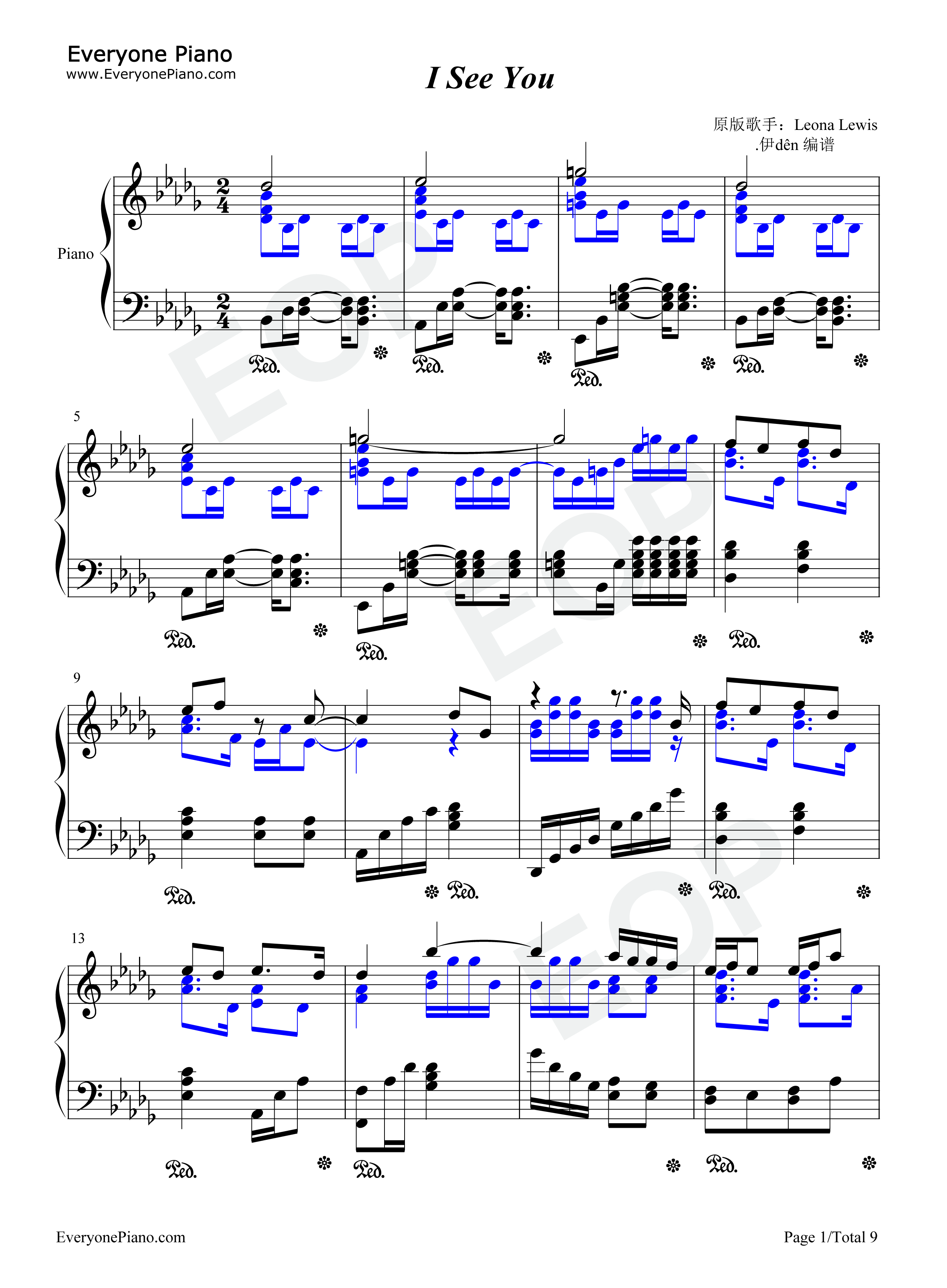 I_See_You钢琴谱_Leona_Lewis