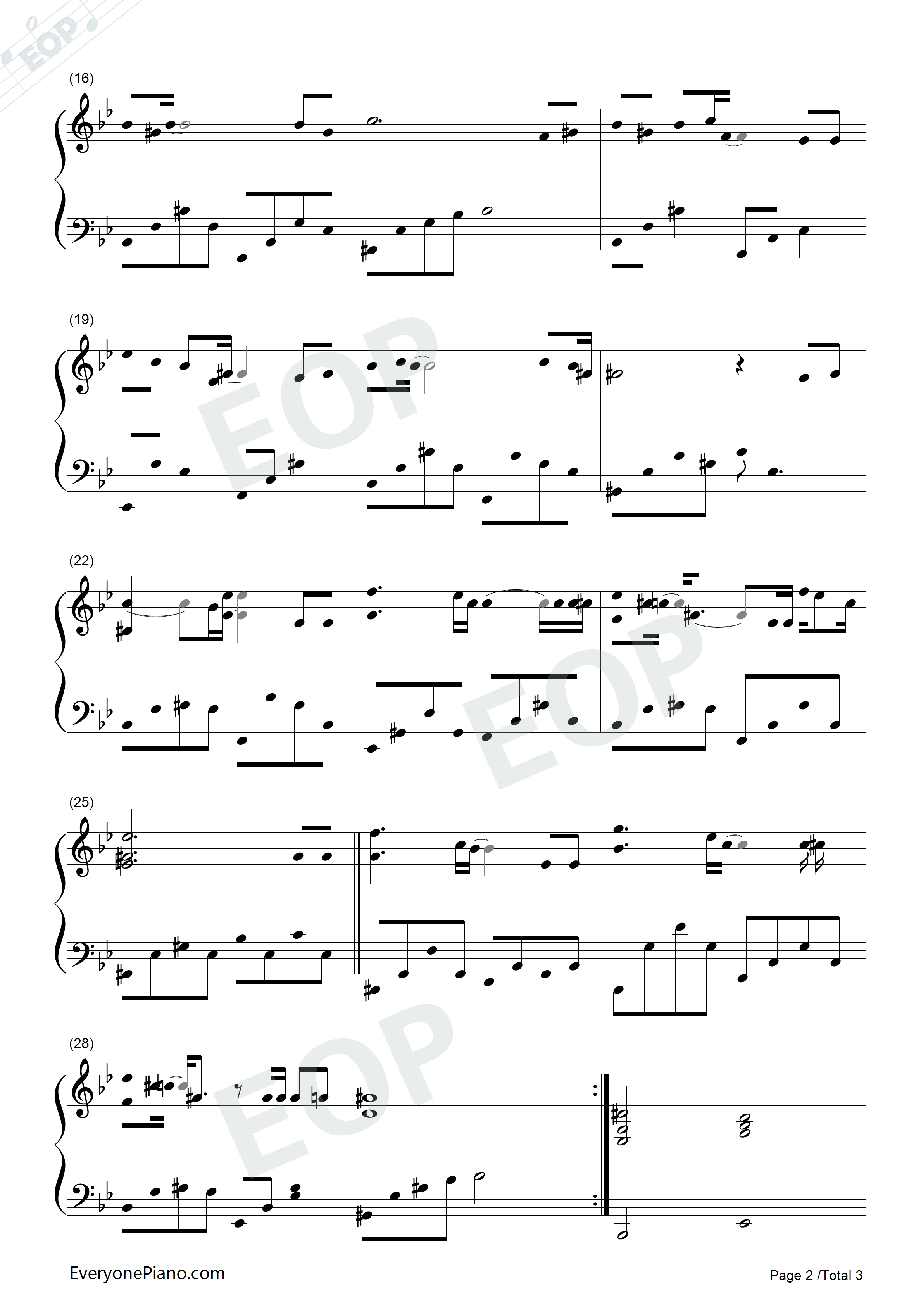 你是另一个我钢琴谱_黄征