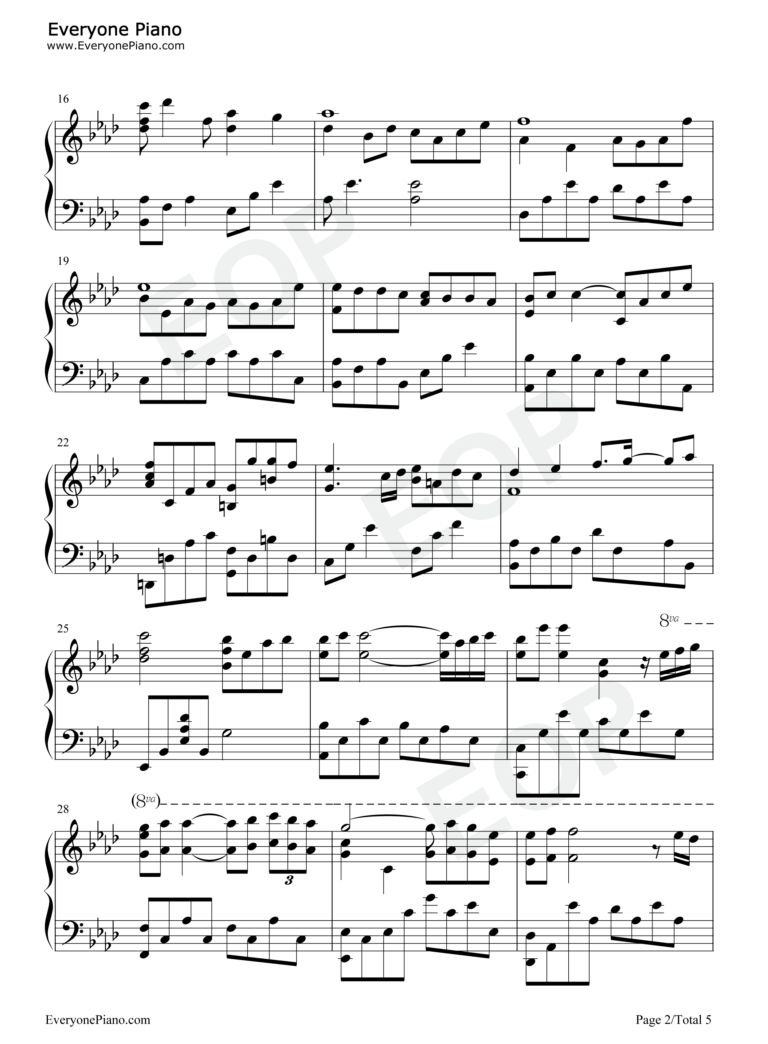 Kiss_the_Rain原版钢琴谱_李闰珉