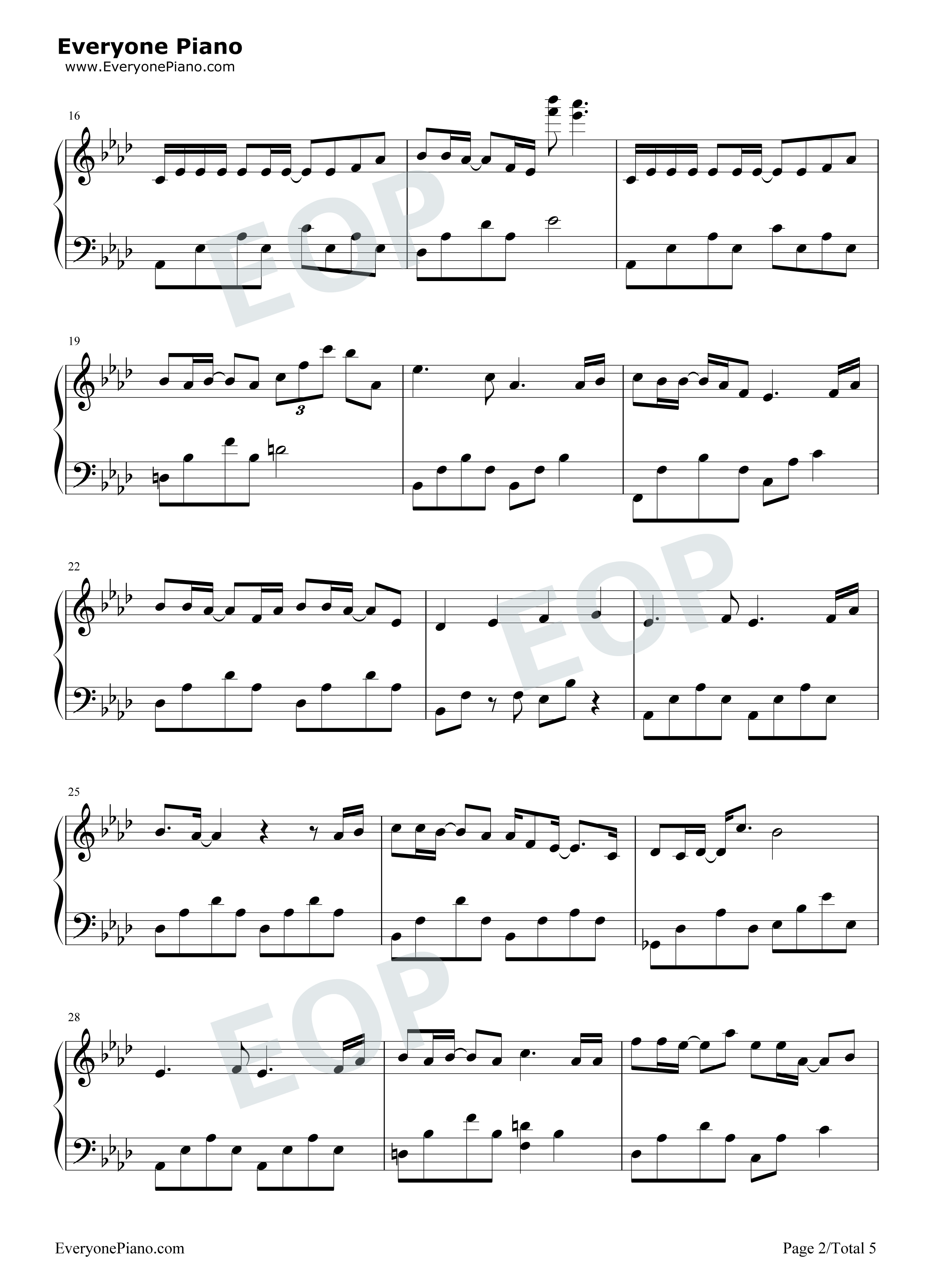 My_Sunshine钢琴谱_张杰