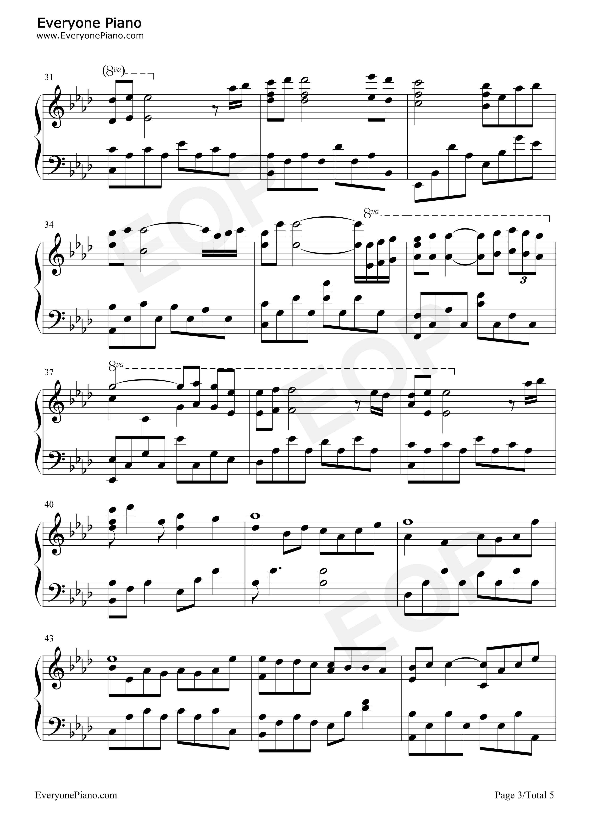 Kiss_the_Rain原版钢琴谱_李闰珉